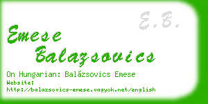 emese balazsovics business card